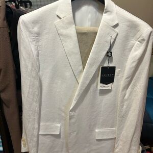 Ralph Lauren Lassiter Classic White Blazer and Tan dress pants